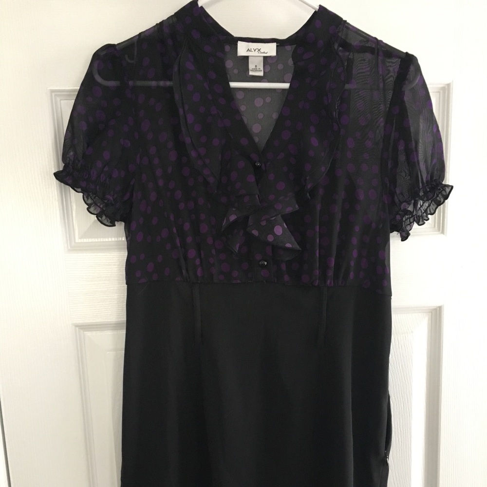 Purple polka dot professional dress